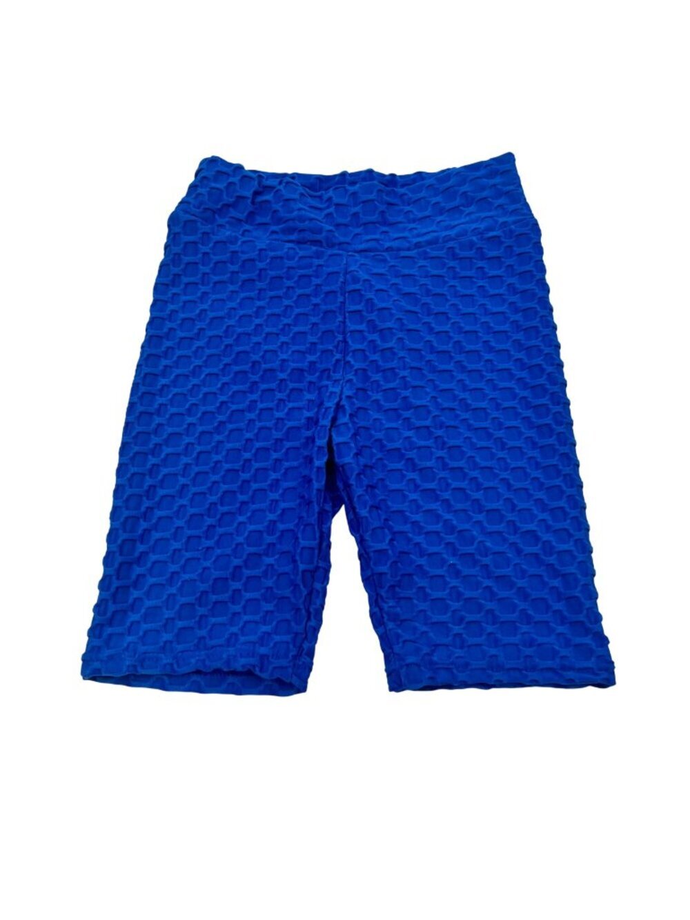 AQ-SPORT Women’s Textured Bicycle Shorts Blue Size Medium